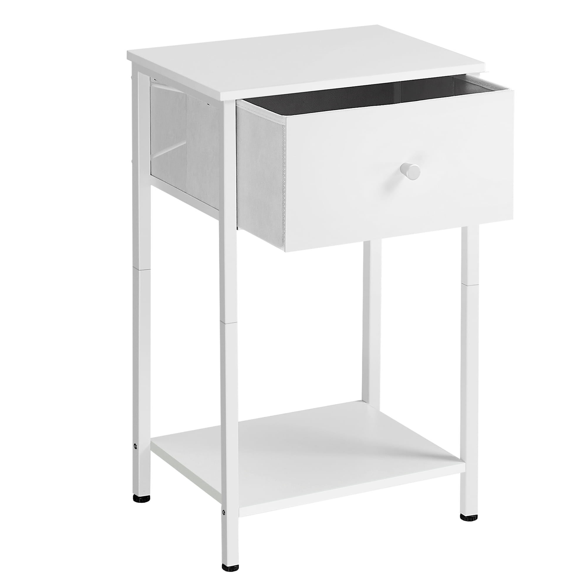 Comodino bianco Valora con cassetto e ripiano