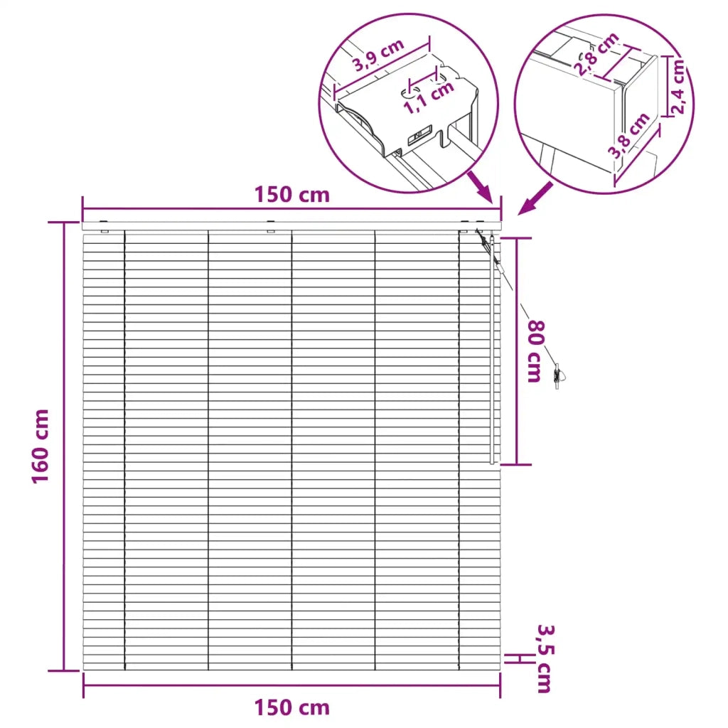 Tenda Veneziana Nero 150 x 160 cm 35 mm 42015501