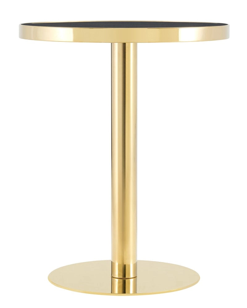 Tavolino Rotondo da Salotto ¨C MINIMAL ¨C Effetto Marmo, Struttura in Acciaio Dorato