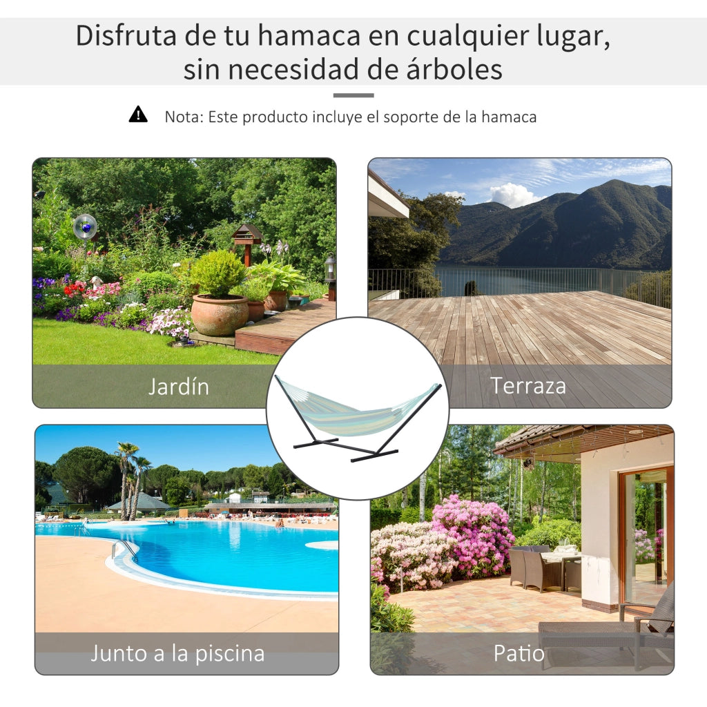 Supporto per Amaca in Metallo ¨C zephmum ¨C Nero 360x92x112 cm