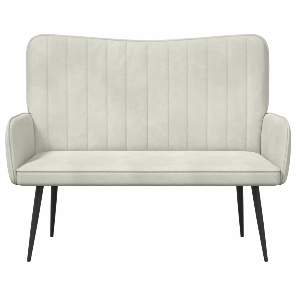 Sofa a Due Posti Crema 115 x 61 x 87 cm Velluto