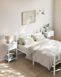 Comodino bianco Valora con cassetto e ripiano