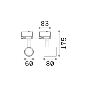 Faretto Cilindrico Spot Metallo Bianco 1 Luce Gu10