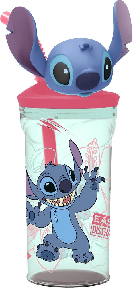 Bicchiere 3D Originale Disney Stitch in plastica per bambini da 360 ML.