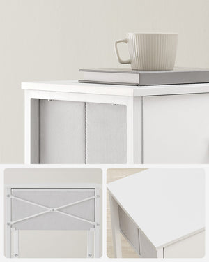 Comodino bianco Valora con cassetto e ripiano