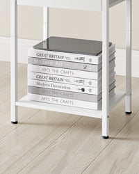 Comodino bianco Valora con cassetto e ripiano