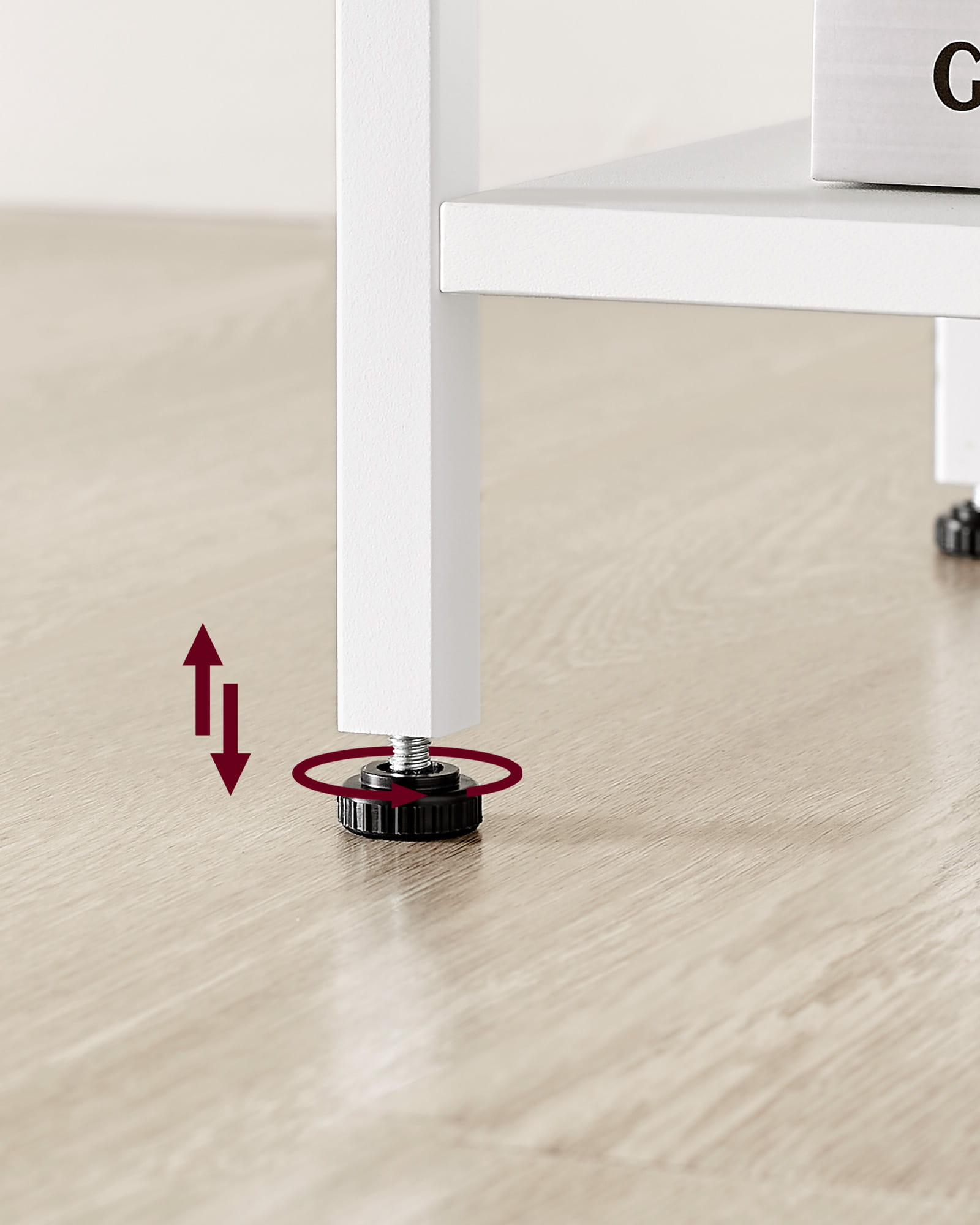 Comodino bianco Valora con cassetto e ripiano