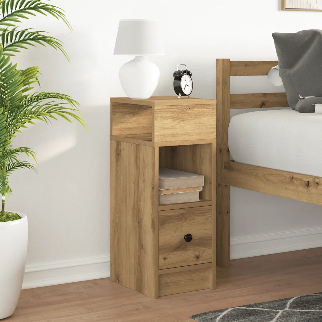 vidaXL Comodino con Cassetto Rovere Artigianale 25x31x66 cm