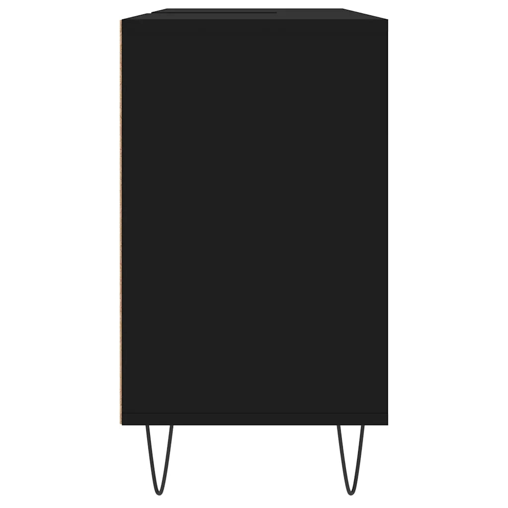 Mobiletto da bagno moderno con vano contenitore 80 x 33 x 60 cm in legno composito nero 02_0049057
