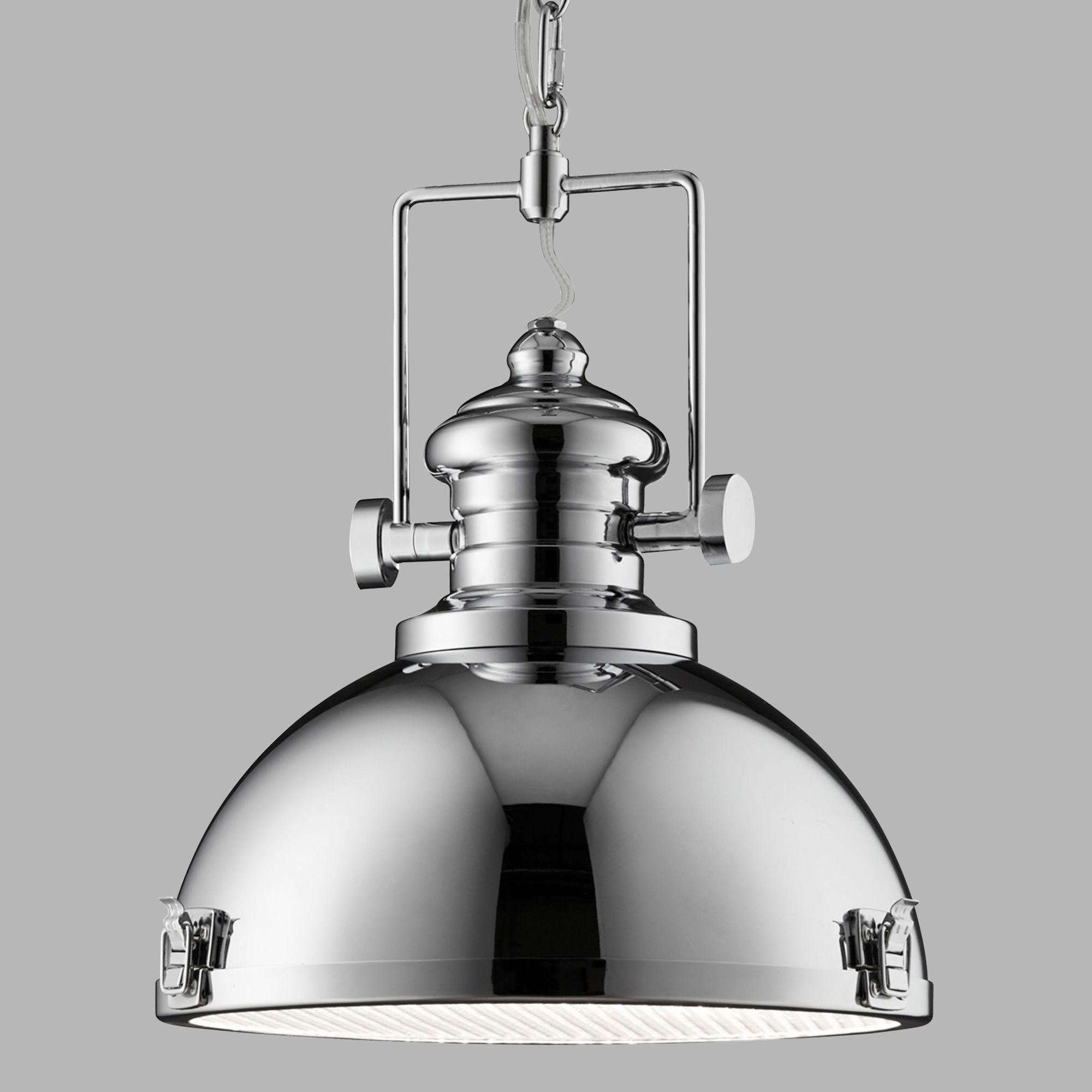 Sospensione Contemporanea Louisiana Acciaio Cromo Policarbonato 1 Luce E27