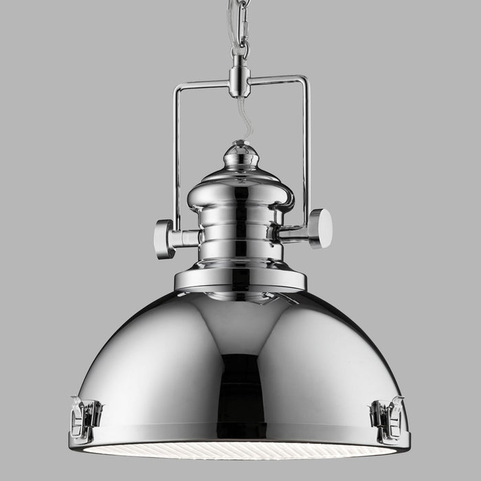 Sospensione Contemporanea Louisiana Acciaio Cromo Policarbonato 1 Luce E27