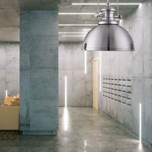 Sospensione Contemporanea Louisiana Acciaio Argento Policarbonato 1 Luce E27