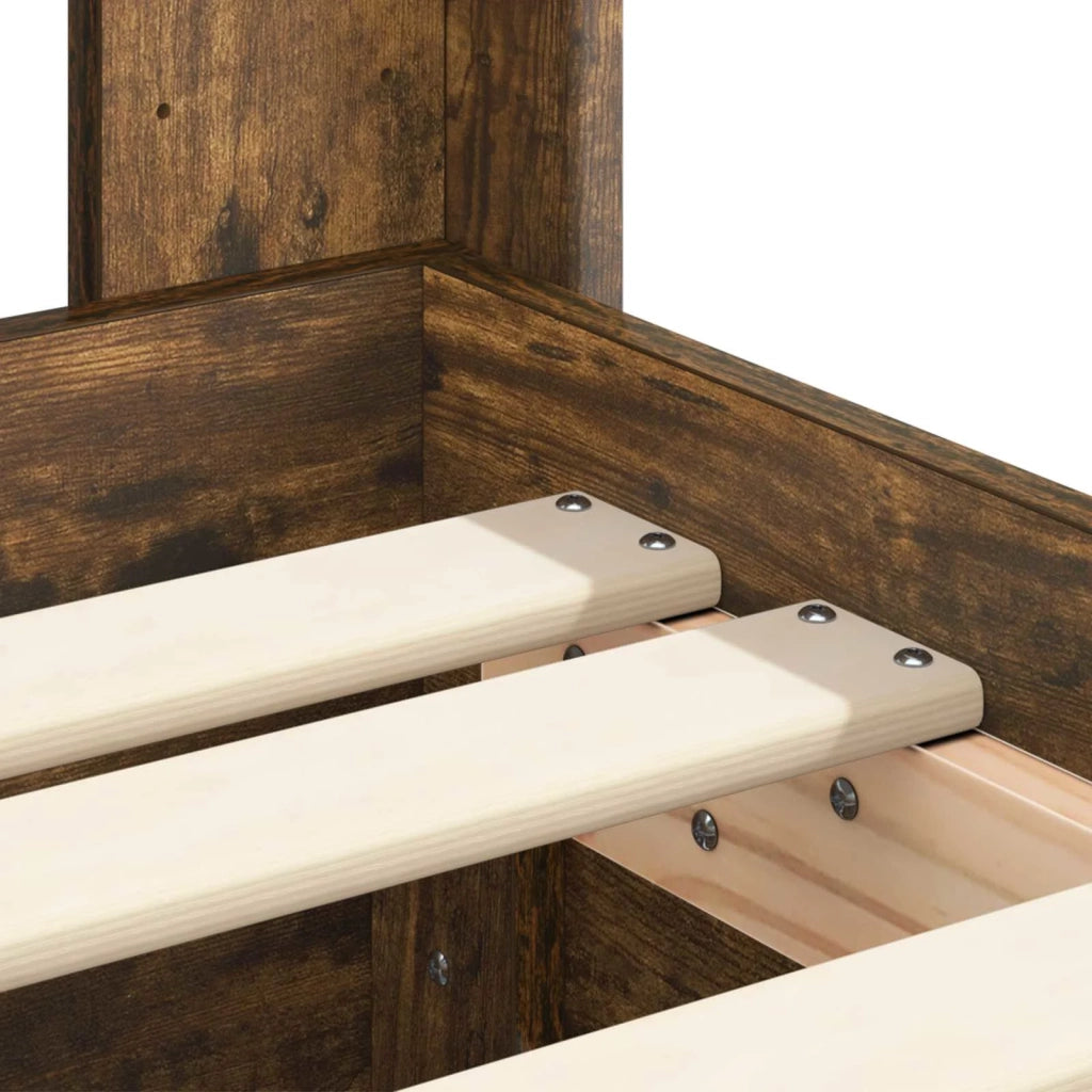 Struttura del letto con stoccaggio e testata Rovere Fumo 3413987