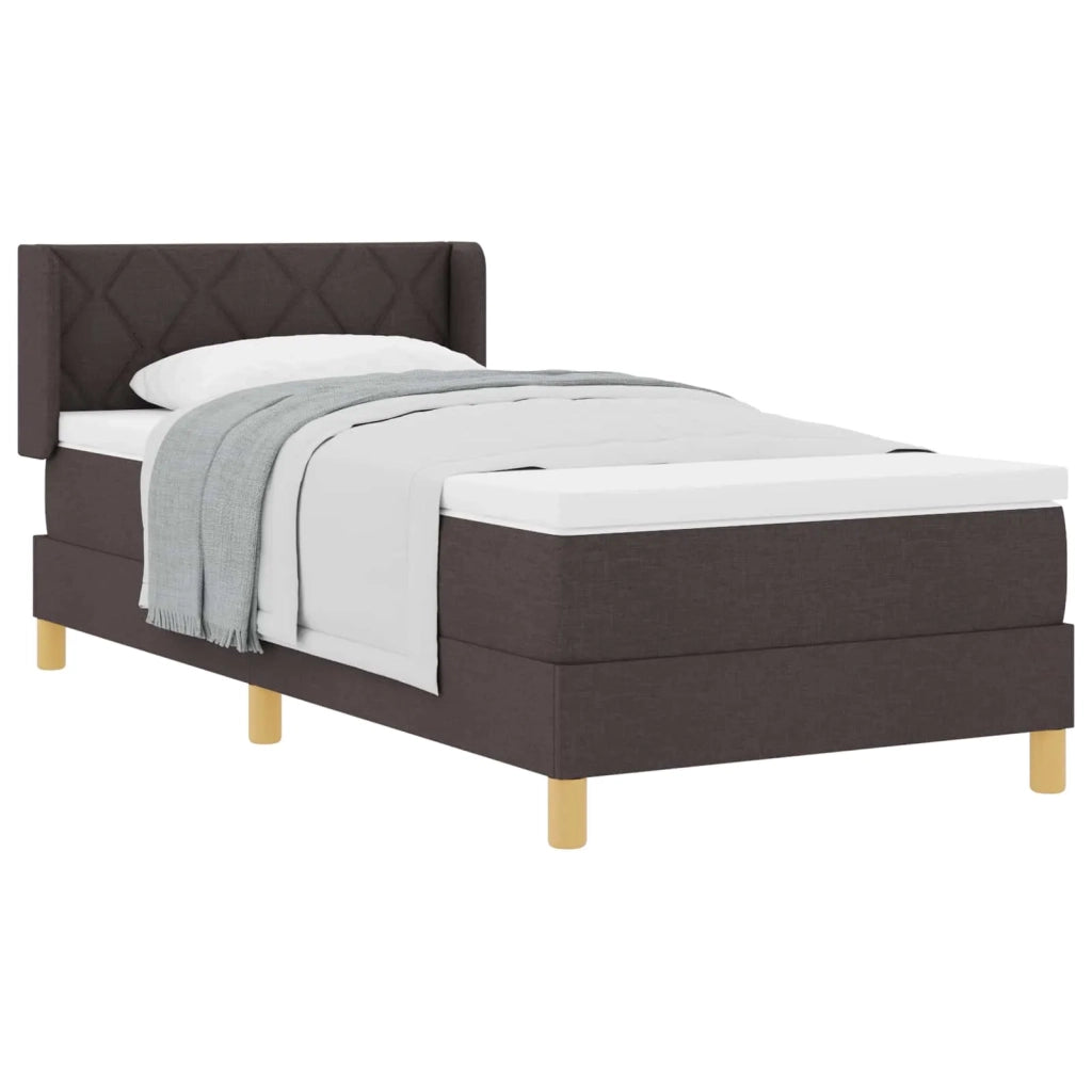 Letto a molle con materasso Marrone Scuro 200 x 90 cm Tessuto 3341338