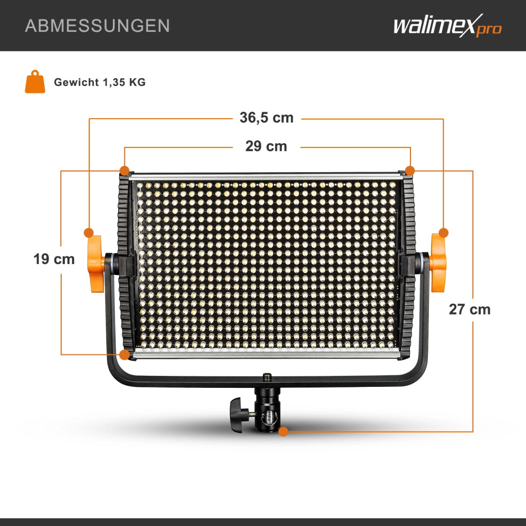luce LED dimmerabile Niova 600 Plus Bi-Color + slot per batterie I Luce video e luce fotografica 36W, 3200-5600K, 4200LM I Luce da studio e luce continua mobile I Luce in streaming