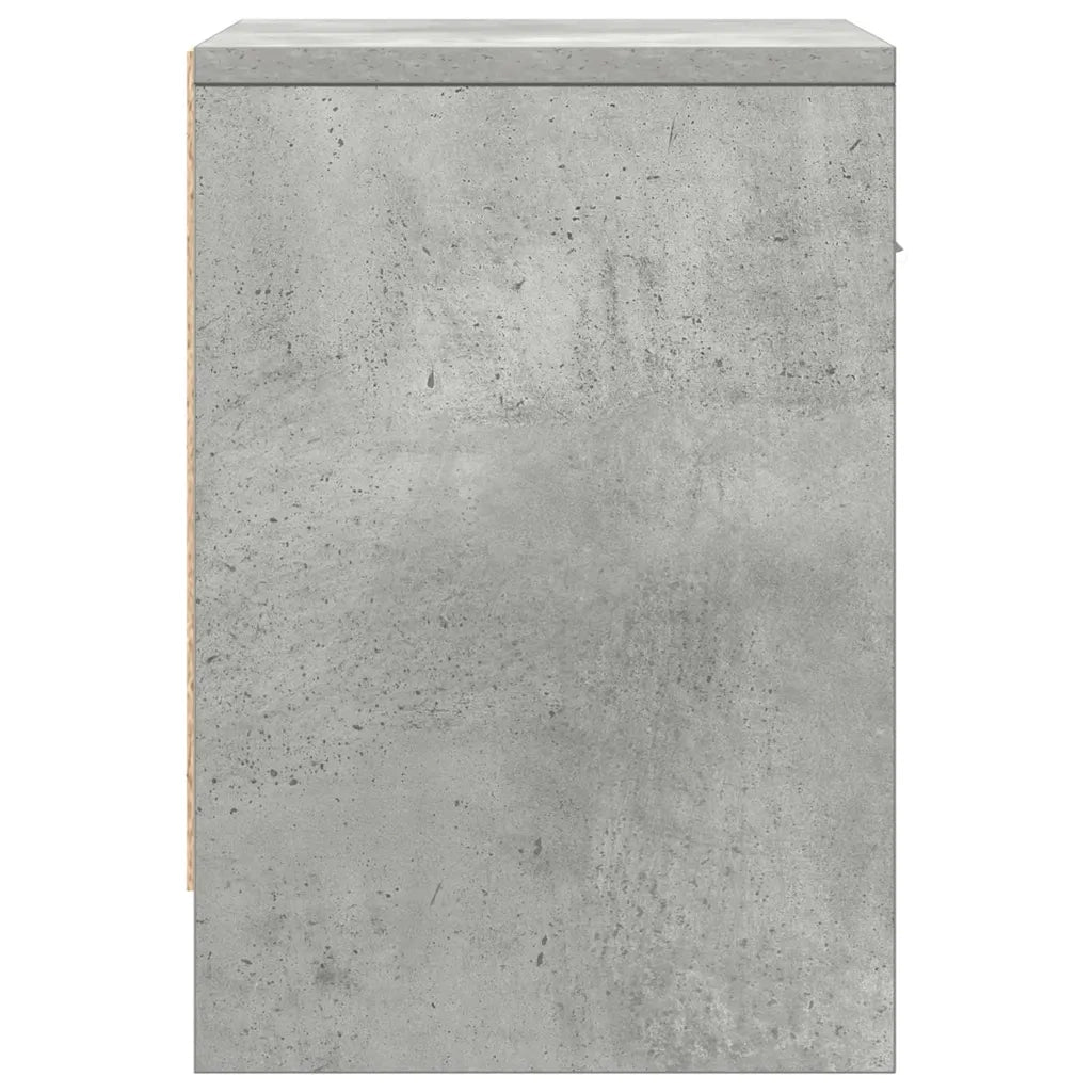 Comodini 2 pz con Cassetto-Set di 2 Tavolino da notte Grigio Cemento 39x28x41 cm