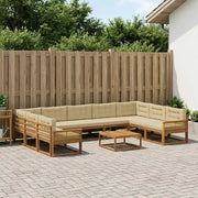 Set di divani da esterno con cuscino 10 pcs Naturale e Beige 3382911
