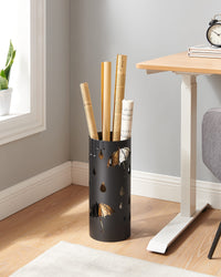 Valora LUC024B01 Portaombrelli in metallo nero stile moderno x4