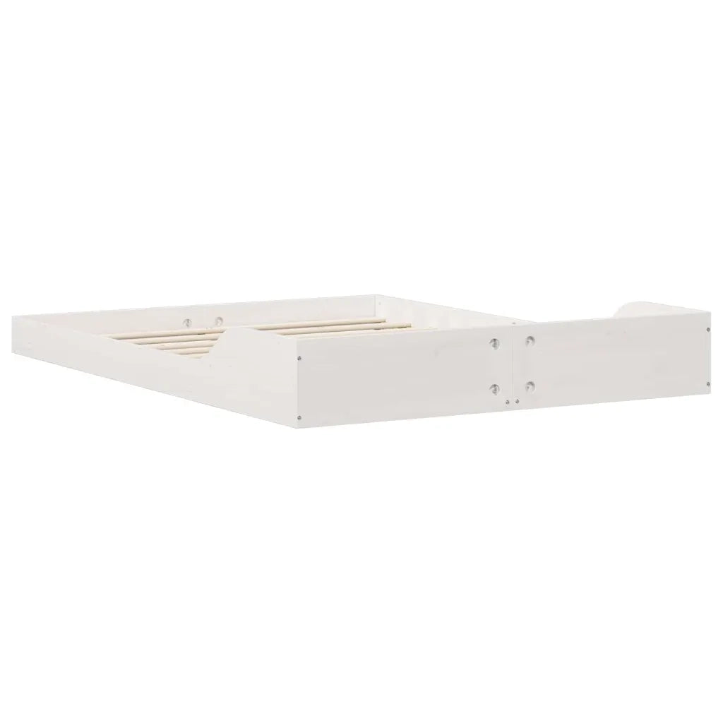 Struttura del letto Bianco 140 x 190 cm Pino massello