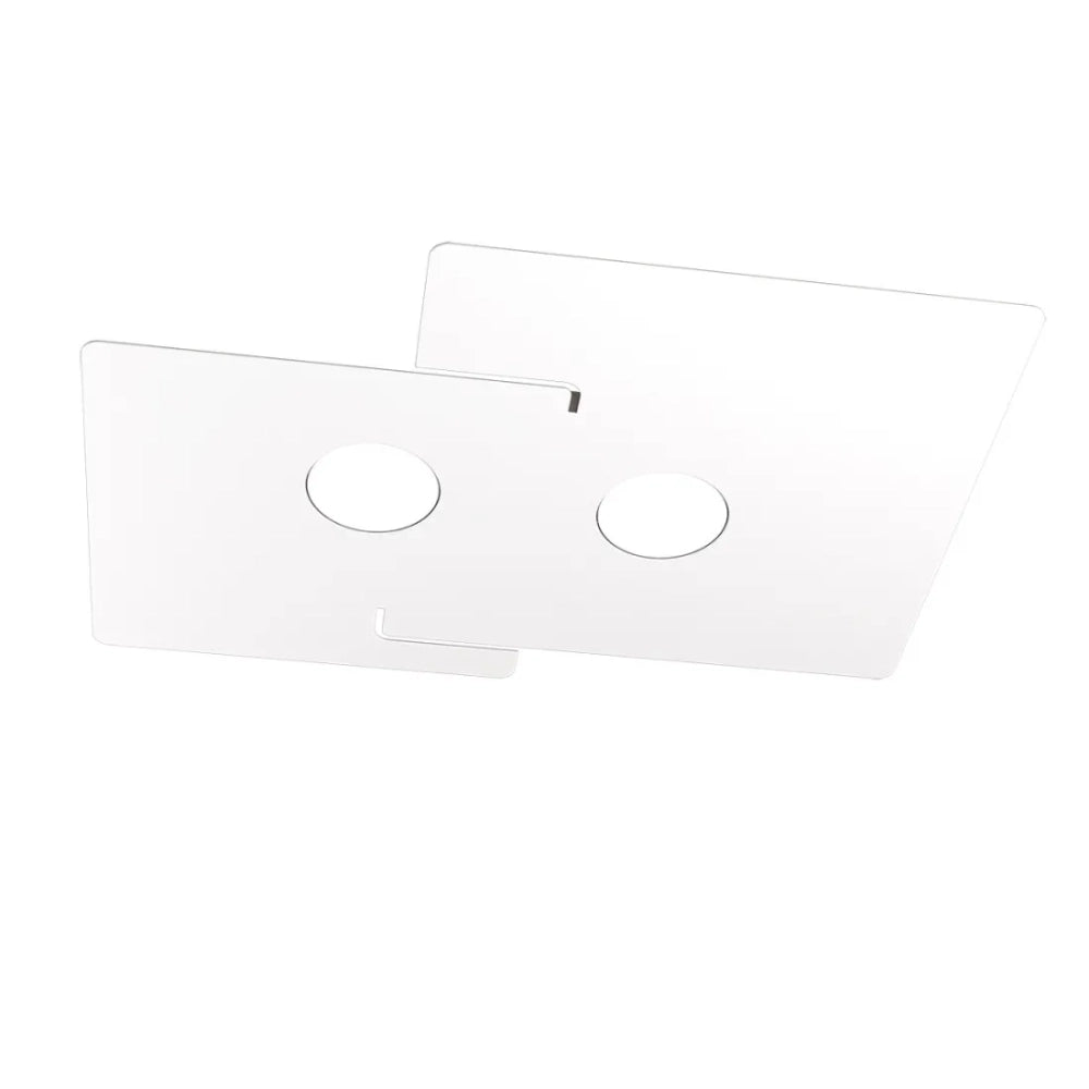 Plafoniera a led ECHO Top Light in metallo Bianco rettangolare con 2 attacchi lampadina Gx53