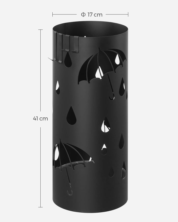 Valora LUC024B01 Portaombrelli in metallo nero stile moderno x4