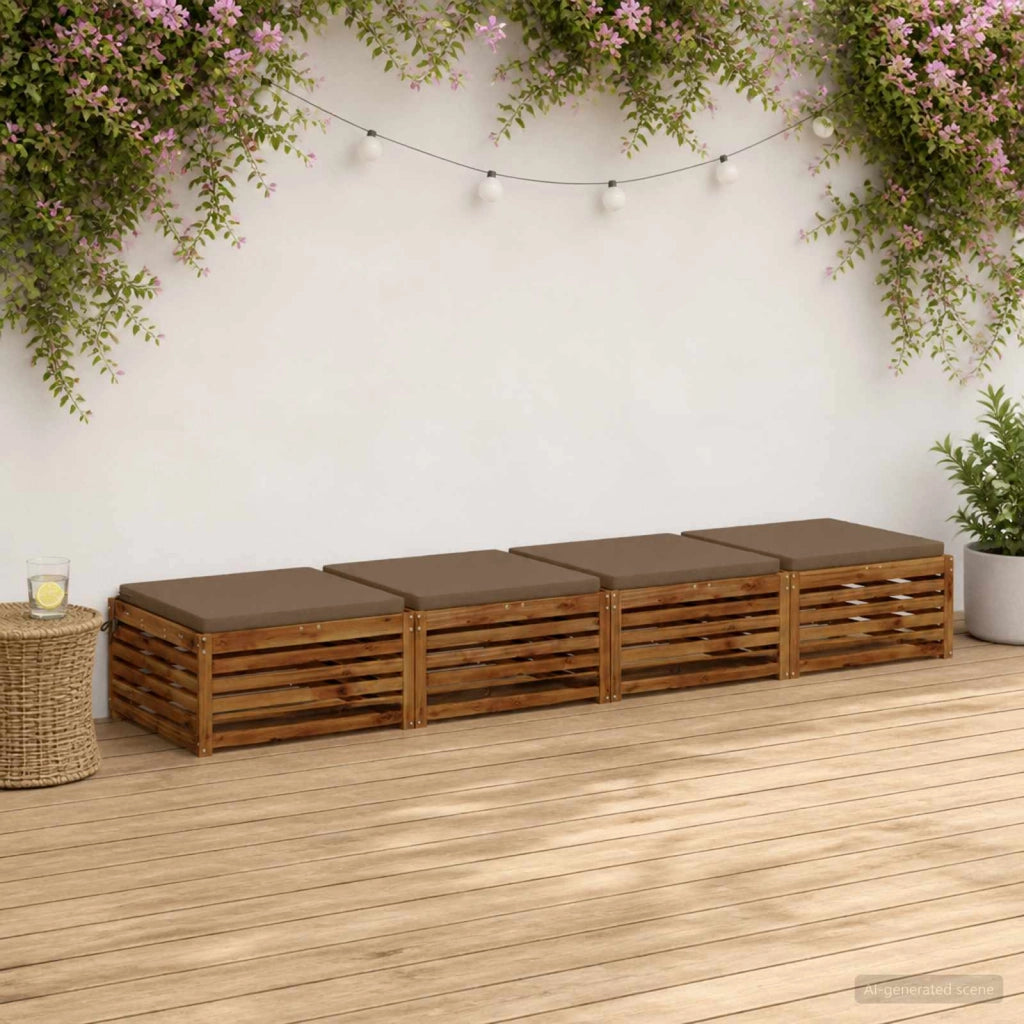Cuscini per Sedia in 4 Pezzi SOEST 4 pz 100% Poliestere Tortora 944996