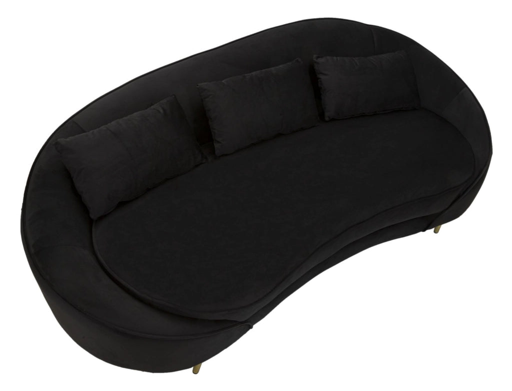 DIVANO 3 POSTI OSLO C/CUSCINI  NERO CM 185X84X68