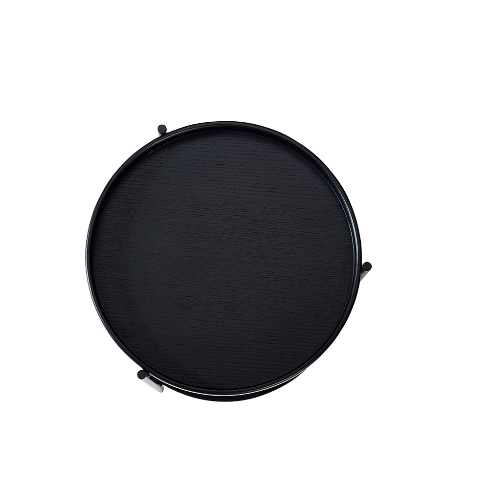 Tavolino moderno a due livelli - Xylo - 44x44x48 cm - Legno e ferro