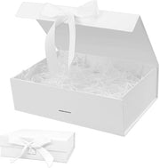 Scatola di regalo grande 21 x 17 x 7 cm - Confezione per regali - Scatola decorativa con coperchio - Matrimonio/Compleanno - Strisce - Colori suggestivi