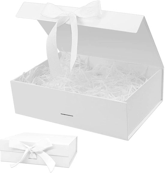 Scatola di regalo grande 21 x 17 x 7 cm - Confezione per regali - Scatola decorativa con coperchio - Matrimonio/Compleanno - Strisce - Colori suggestivi