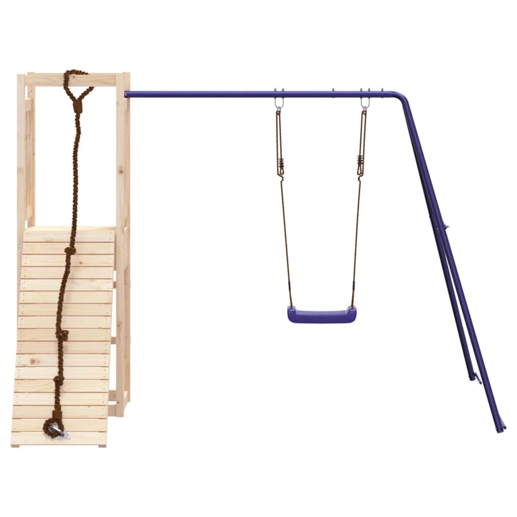 Altalena per parco giochi all'aperto scivolo altalena robusta giochi da giardino 237 x 184 x 169 cm legno di pino massiccio 02_0004815