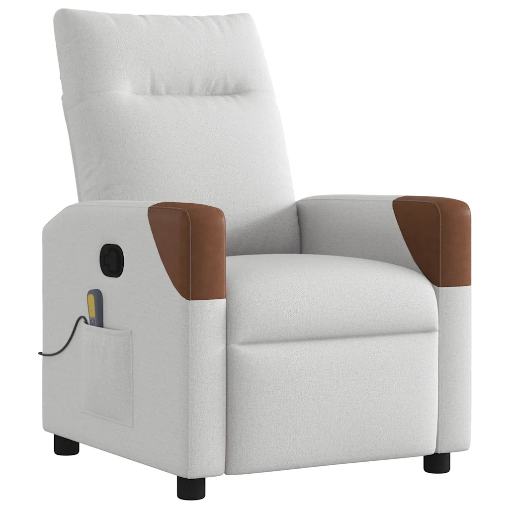 Poltrona Massaggiante Reclinabile Grigio Nuvola in Tessuto 4104816