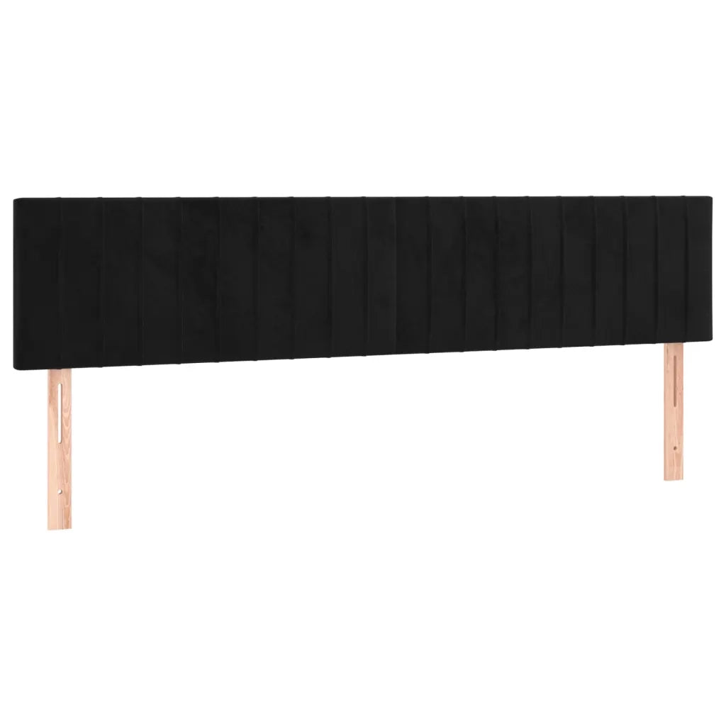 Letto a Molle con Materasso e LED Nero 180x200 cm in Velluto