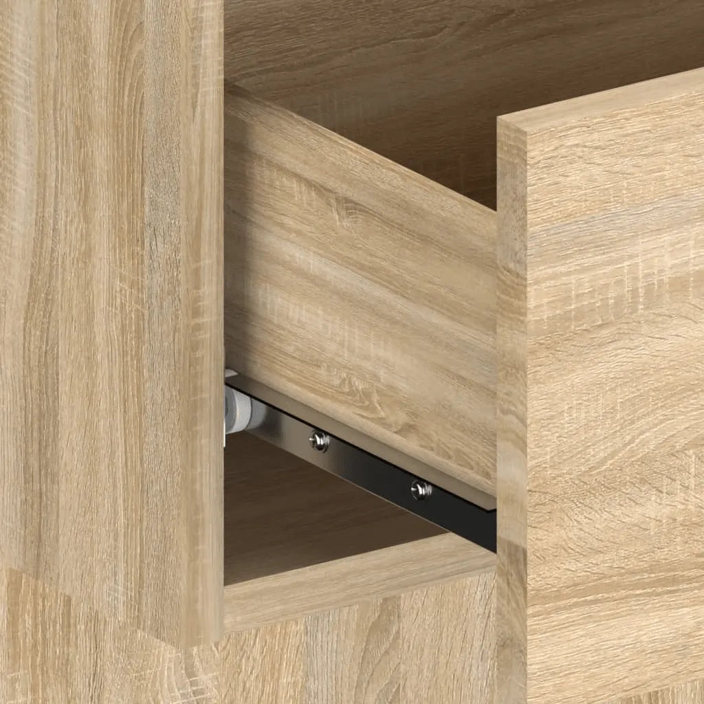 Testiera Letto con Comodini in Legno Multistrato Rovere Sonoma 3115702