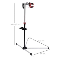 Cavalletto per Manutenzione Bici con Altezza Regolabile e Rotazione a 360°, 100x66x109-180cm