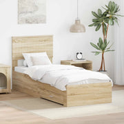 Struttura del letto-Giroletto Rovere Sonoma e Argento 75 x 190 cm 415155