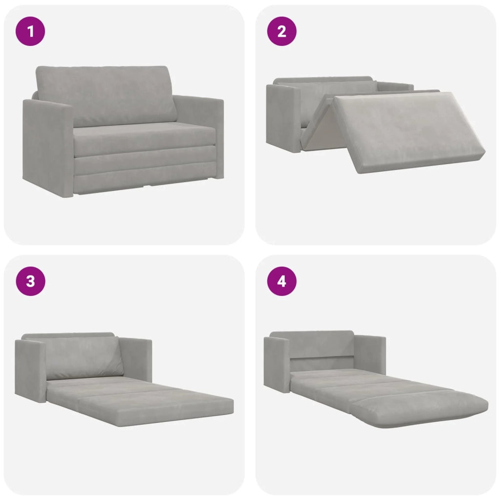 Divano letto Grigio chiaro 124 x 71 x 78 cm Velluto 4106702
