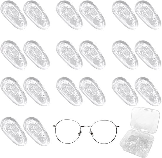 Neuspads Antislip in Silicone - 10 Paia - Forma Comfortevole - Adesivi Autoattaccanti per Occhiali
