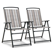 Set di 2 comode e leggere sedie da giardino pieghevoli 51 x 61,5 x 92 cm in metallo grigio 20_0012424