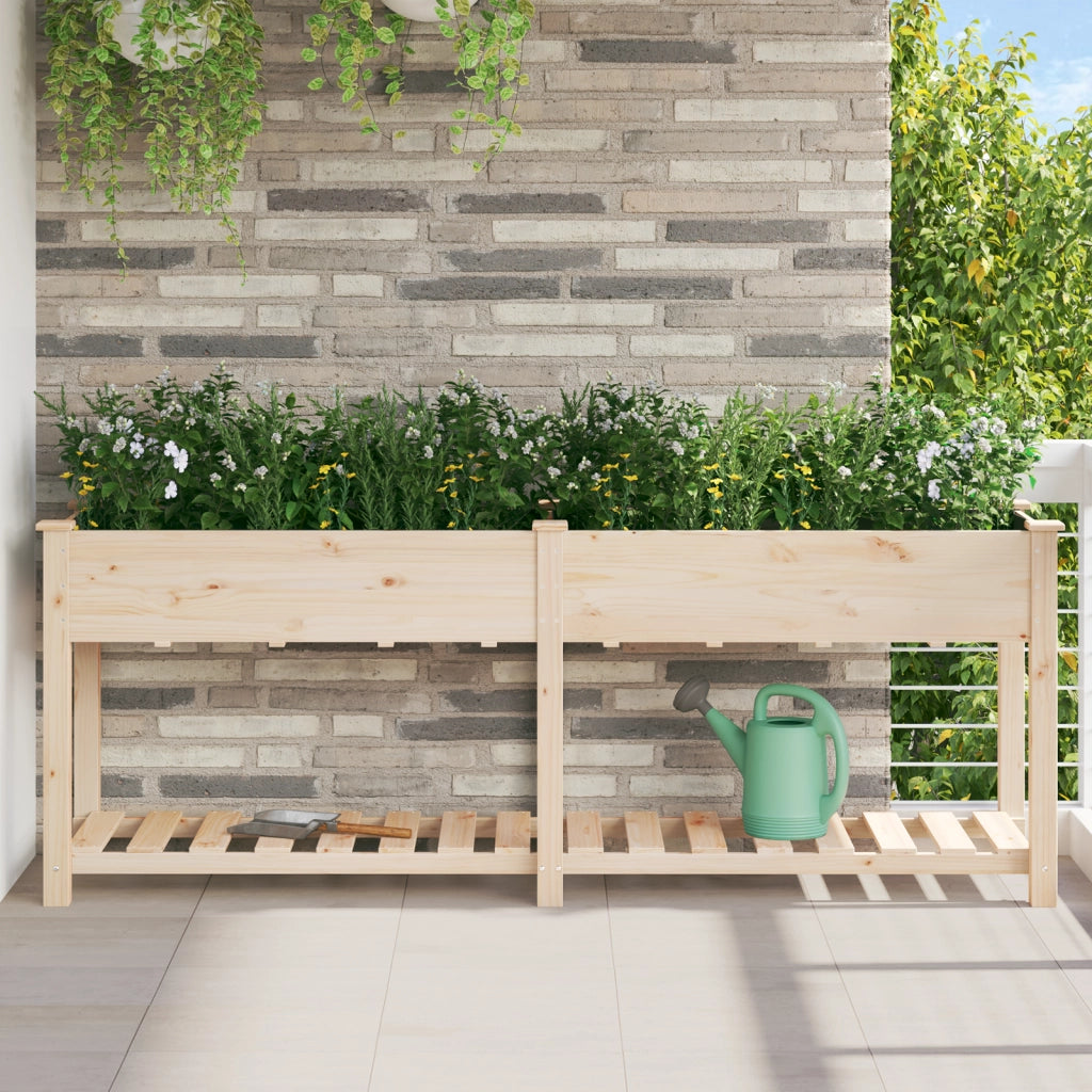 Fioriera da Giardino con Mensola 203x53x76 cm Legno Massello di Abete