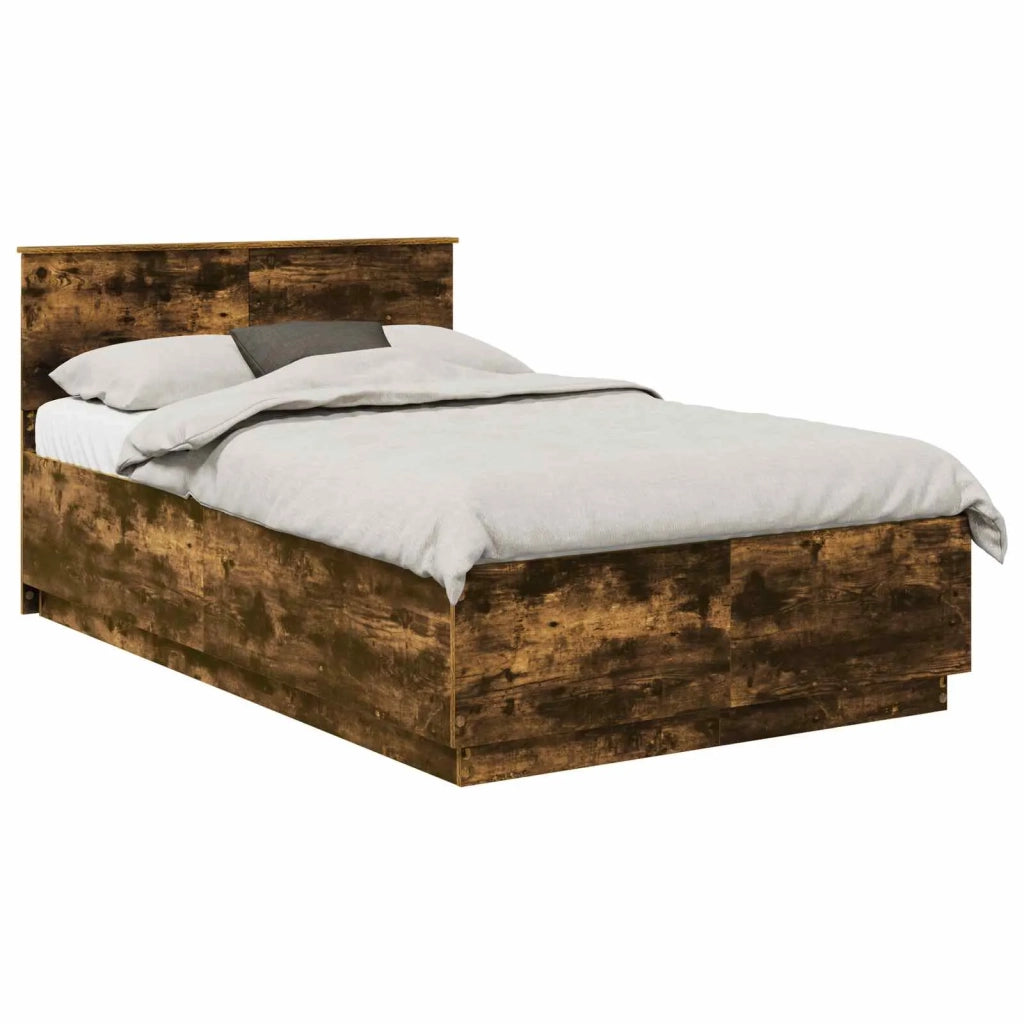 Struttura del letto Rovere fumé 120 x 190 cm Legno multistrato
