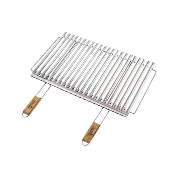 Griglia barbecue ompagrill b26740 biologica con recupero grassi cromo