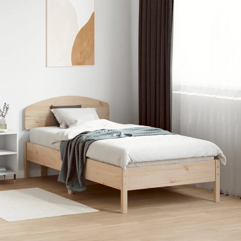 Giroletto con Testiera 75x190 cm in Legno Massello di Pinocod mxl 116455
