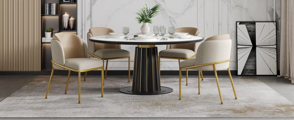 Sedia da pranzo ergonomica beige e kaki con piedini regolabili