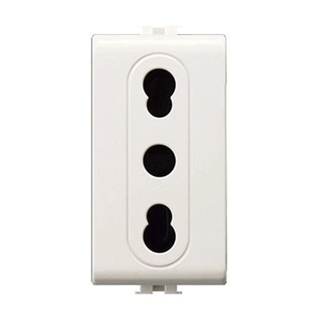 PRESA BIVALENTE 'EASY' 10/16A 250V 2P+T - Bianco - EC ELETTROCANALI