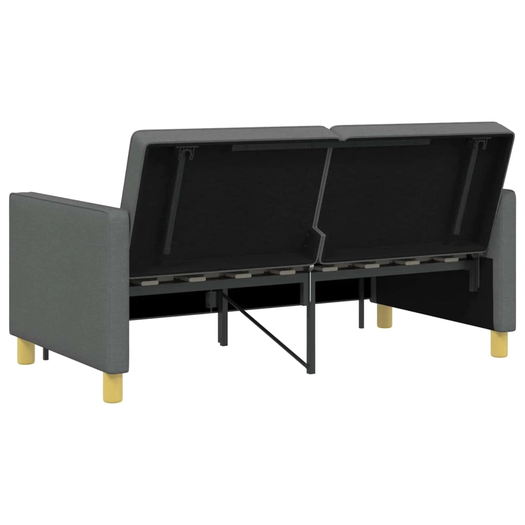 Divano Letto Estraibile Grigio Scuro Tessuto 42033339