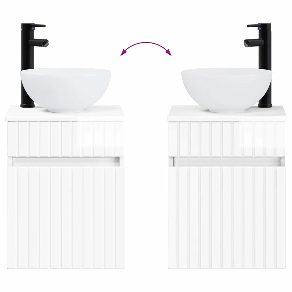 Mobile lavabo da parete Bianco Lucido 39 x 41 x 64,5 cm 890556