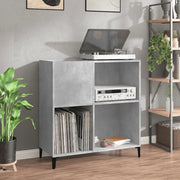 Mobile Porta Dischi Grigio Cemento 84,5x38x89 Legno Multistrato 832001