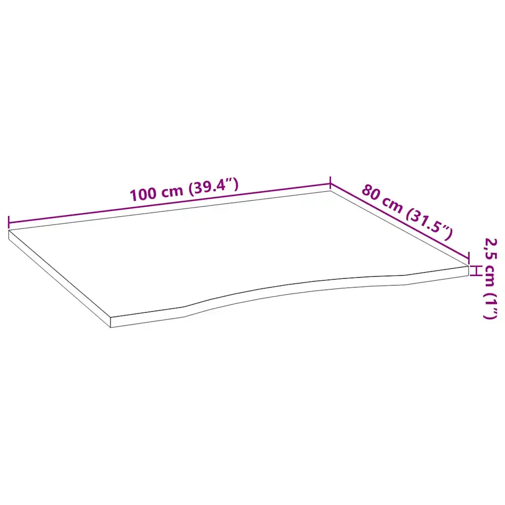 Piano Scrivania Marrone Scuro 100x80x2,5 cm in Rovere Massello 4009036