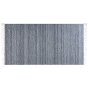 Tappeto in PET riciclato colore grigio con frange 80 x 150 cm interno esterno